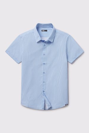 Motive Pattern Short Sleeve Dress Shirt